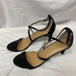 Beautiful Sparkly Black Ankle Straps